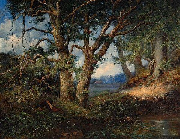 Resting Figure In A Forestlandscape - view 1