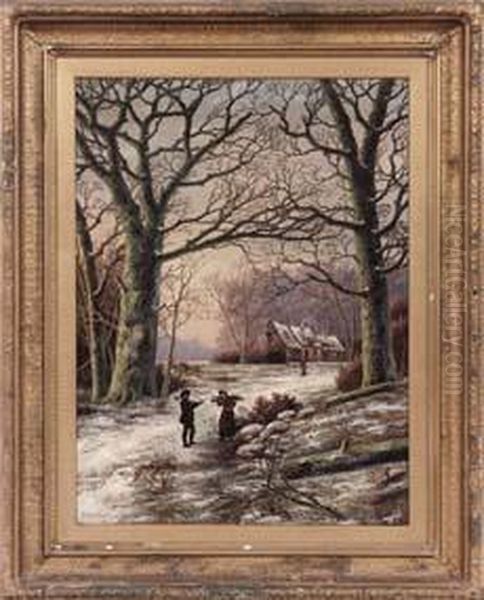Paesaggio Invernale Con Figure - view 1