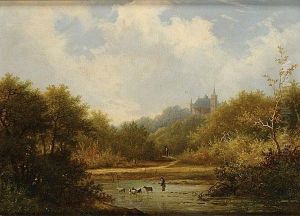 Landschap Met Herder En Geiten