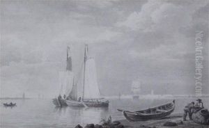 Shipping On A Calm Sea by Hermanus Koekkoek