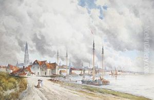 Antwerp From The Scheldt by Hermanus Jr. Koekkoek