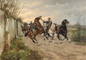 The Approach Of The Cavalry by Hermanus Willem Koekkoek