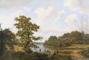 Hauling In The Nets On A Summer Day by Marianus Adrianus Koekkoek