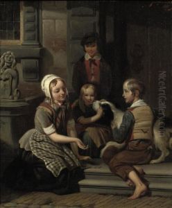 Children Playing In The Street by Johan Philip Koelman