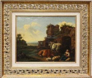 Pastoral Landscape With Ruins by Johan Daniel Koelmann