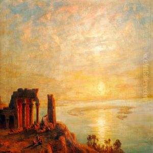 The Egyptian Temple Kom Ombo At Aswan, Sunset