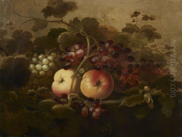 Nature Morte Aux Raisins, Pommes Et Noisettes - view 1