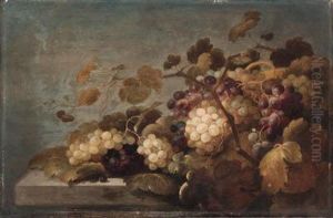 Grapes On A Stone Ledge