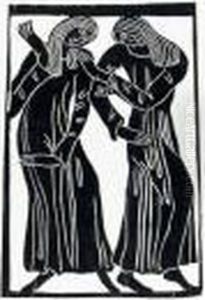 Zwei Tanzende (zwei Frauen) by Moissey Kogan