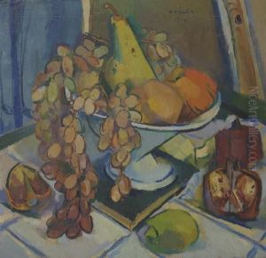 Stilleben Mit Trauben Und Birnen by Albert Stefan Kohler