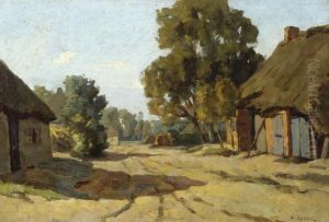 Landroad With Farms by Willem Hendrik Kohler