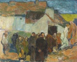 Dorfansicht Mit Judischer Gemeinde. by Hans Kohlschein