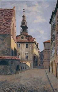View Of The Altneu Shul Prague And The Jewish Town Hall by Adolph Kohn