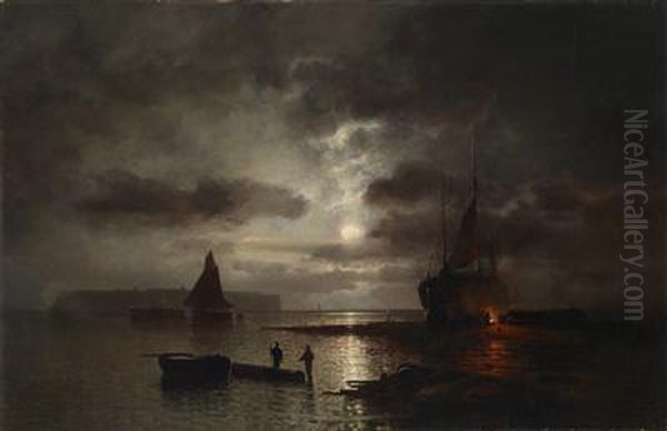 Moonlit Night Near Helgoland - view 1