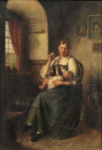 Entertaining The Baby by Ludwig Kohrl