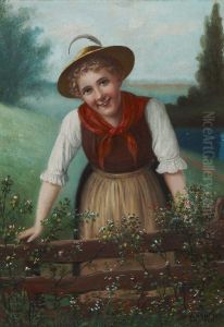 "bauernmadel Am Weidenzaun". by Ludwig Kohrl