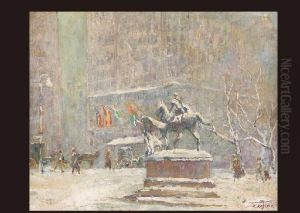 Snow Landscape In Paris by Torajiro Kojima