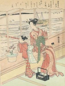 Die Kurtisane Motoura Von Yamazaki. by Shiba Kokan