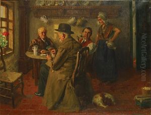 'de Kaartspelers'. by Henri Kokken