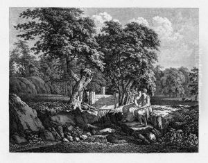 Parklandschaft Mit Kleinem Wasserfall by Carl Wilhelm Kolbe