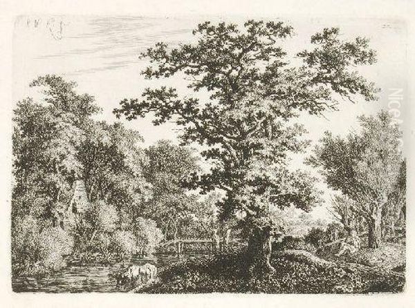 Flotenspieler Und Rind In Einer Fluslandschaft - view 1