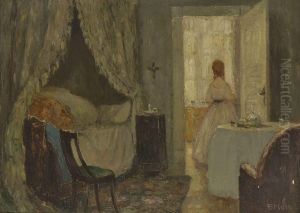 Interieur Mit Junger Frau Am Fenster by Ernst Kolbe