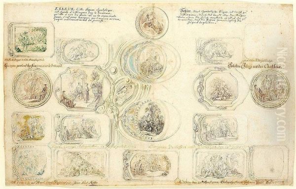 A Sheet Of Small Compositions Possibly Recording A Collection Of Snuff Boxes - view 1