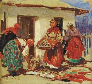 Paysannes Au Marche by Sergee Kolesnikoff