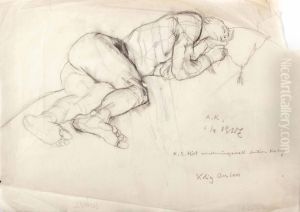 Liegender Mannlicher Akt by Anton Kolig
