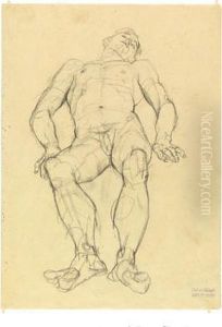 Nudo Maschile Disteso by Anton Kolig