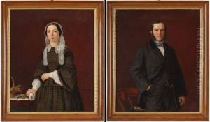 Portrait D'homme Et Portrait De Femme by Claus Anton Kolle