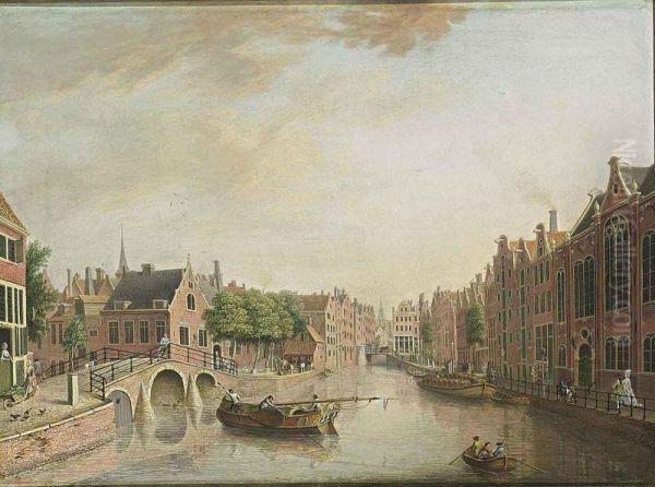 Amsterdam: A View Of The Spui, With On The Left The Nieuwezijds Voorburgwal And The Entrance Of The Begijnhof With The Tower Of The Engelse Kerk, And The Bridge Of The Kalverstraat, The Tower Of The Zuiderkerk In The Background - view 1
