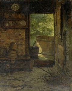 View Inside A Mountain Hut by Rudolf Koller