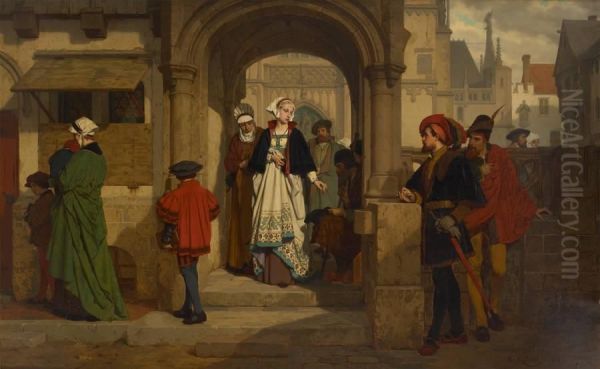 Faust Et Mephistopheles 
 Attendant Marguerite A La Sortie De L'eglise - view 1