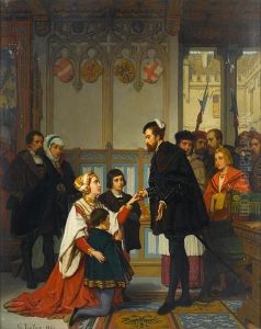 Philippine Welser Seeking Mercy From Ferdinandi, Holy Roman Emperor by Wilhelm Koller