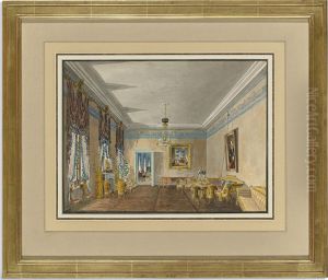 The Drawing Room In The House Of The Princess Gagarine In St. Petersburg by Carl Ivanovitch Kollmann