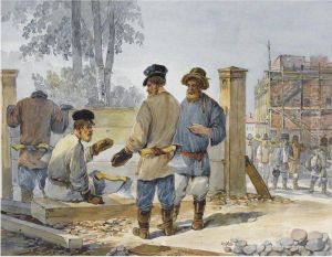 Three Scenes Of Rural Russia by Carl Ivanovitch Kollmann