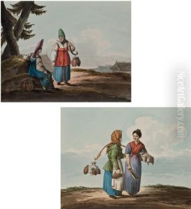 A Watercarrier And A Washerwoman by Carl Ivanovitch Kollmann
