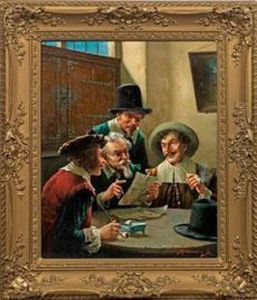 Hollandischehandelsherrenrunde by Lajlos Koloszvary