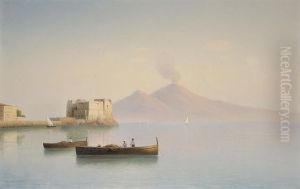 The Old Harbour, Sorrento With Vesuvius Beyond by Gavril Kondratenko