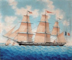 Trois-mats Seine Faisant Route Pour Les Etats-unis by J. Koner