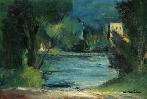 A Landscape With A River by Oldoich Konieek