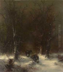 Sauen Im Winter by Arthur Johann, Jo Konig