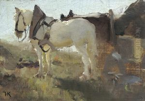 Pferdegespann Im Sonnenlicht by Hugo Konig