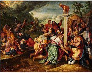 La Adoracion Del Becerro Deoro by Johann Konig