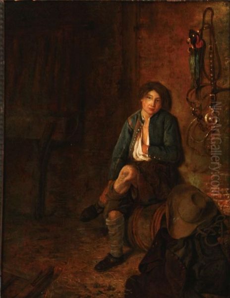 Stable Interior With A Young Boy - view 1
