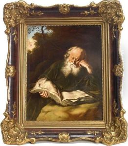 A Rosenthal Porcelain Plaque: The Hermit by Salomon Koninck