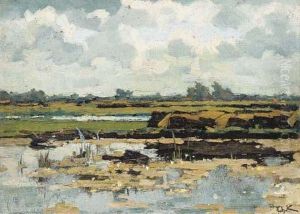 A Pond In A Pastoral Landscape