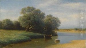 River Landscape by Mikhail Konstantinovich Klodt