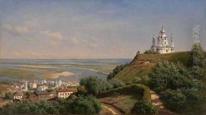 View Of Kiev From The Muraviev Gardens by Mikhail Konstantinovich Klodt